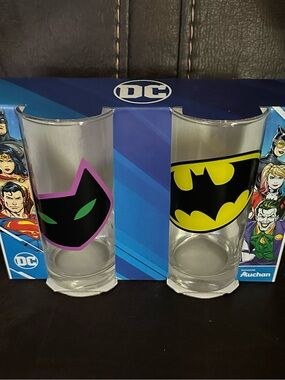 DC Batman And Catwoman drinking Glasses 2 Pack